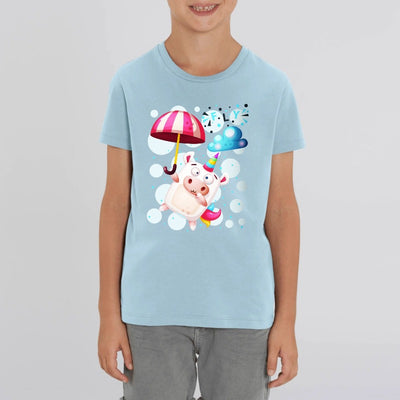 T-shirt enfant licorne crazy fly bleu