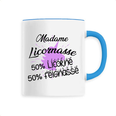 Mug licornasse licorne feignasse bleu