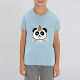 t-shirt licorne enfant bleu pandacorn coton bio 