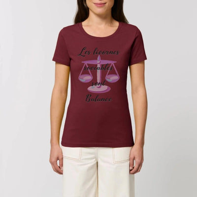 T-shirt licornes sociables sont Balance bordeaux coton bio 