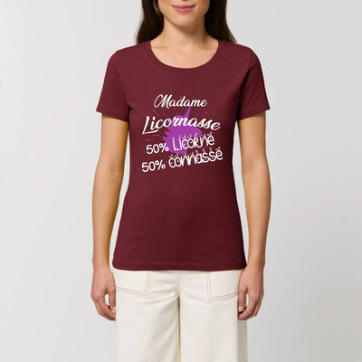 t-shirt licornasse licorne connasse bordeaux 