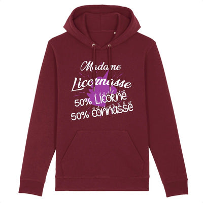 sweat hoodie licornasse licorne connasse bordeau