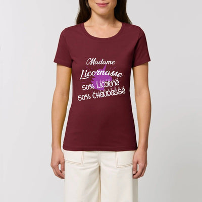 t-shirt licornasse licorne chaudasse bordeaux