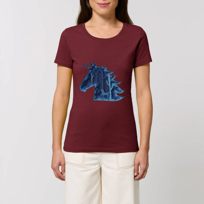 T-shirt licorne féerique bordeaux coton bio 