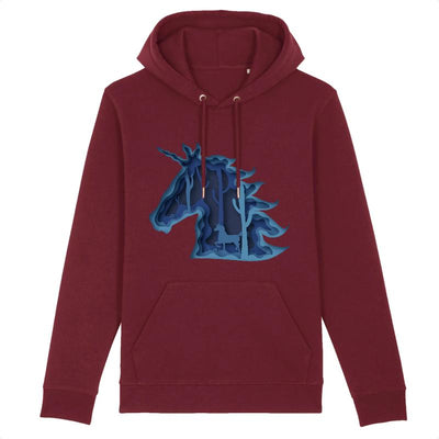 sweat hoodie licorne féerique bordeaux