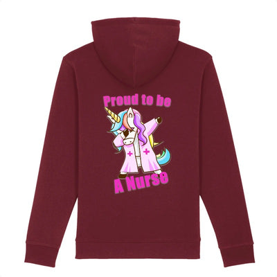 sweat licorne proud to be a nurse bordeaux coton bio