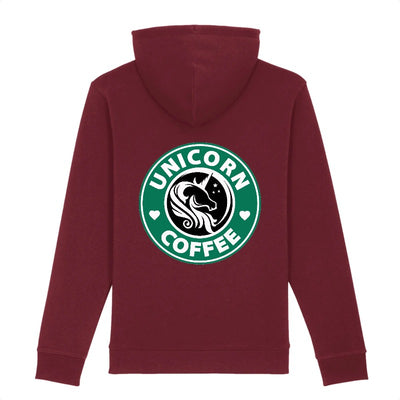 sweat licorne femme unicorn coffee back bordeaux 