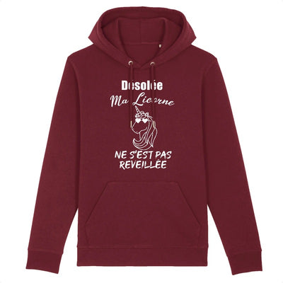 sweat licorne femme bordeaux désolée ma licorne ne s'est pas réveillée