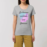 t-shirt licornes créatives Gémeaux XS S M L XL gris coton bio 