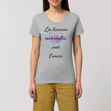 T-shirt licornes maternelles Cancer XS S M L XL gris coton bio