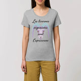 T-shirt licornes organisées Capricorne XS S M L XL gris coton bio 