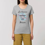 T-shirt licornes rêveuses Poisson gris XS S M L XL coton bio