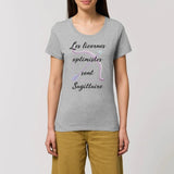 T-shirt licornes optimistes Sagittaire XS S M L XL gris coton bio