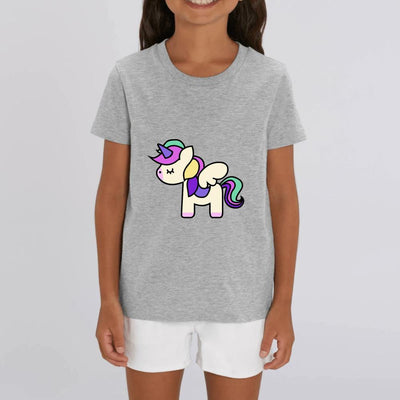T-shirt licorne cute enfant gris coton bio 