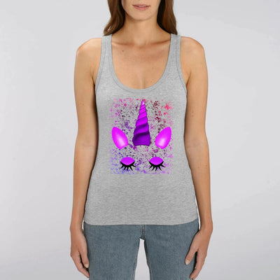 Débardeur Licorne Endormie Rose gris coton bio 