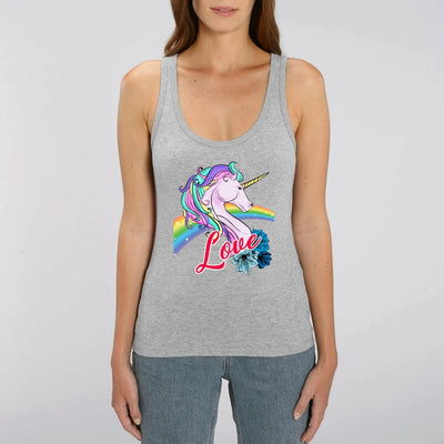 Débardeur licorne love gris coton bio 