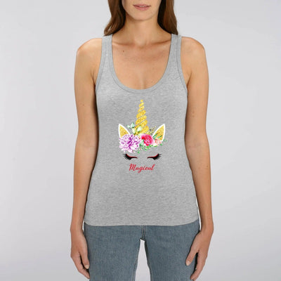 Débardeur licorne magical gris coton bio