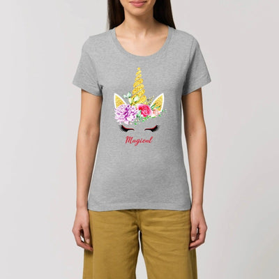 T-shirt licorne magical gris coton bio