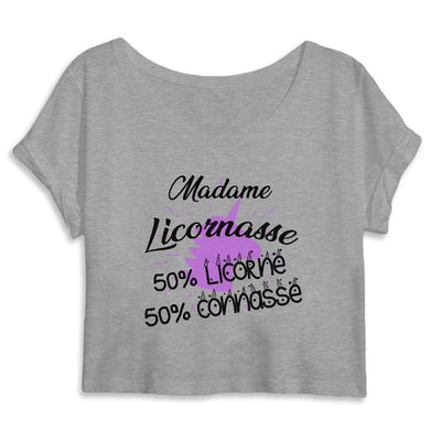 crop top licornasse licorne connasse gris