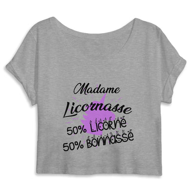 crop top licornasse licorne bonnasse gris