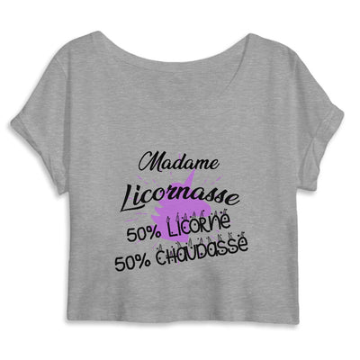 crop top licornasse licorne chuadasse gris