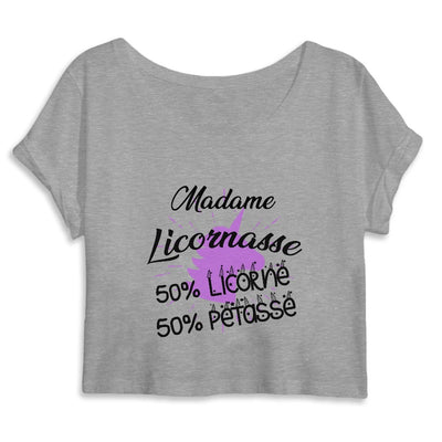 crop top licornasse licorne pétasse gris