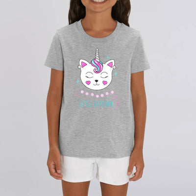t-shirt licorne enfant little caticorn gris coton bio