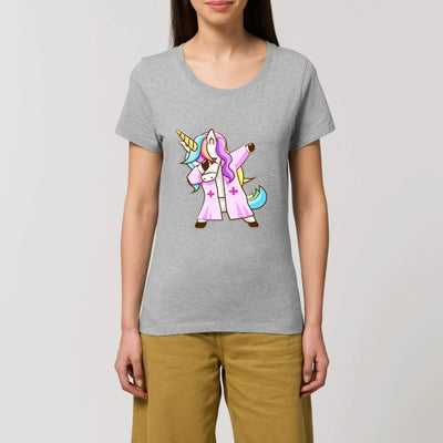 T-shirt licorne infirmière qui dab gris coton bio