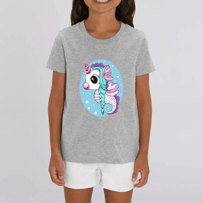 t-shirt licorne enfant gris seahorse hyppocorne coton bio