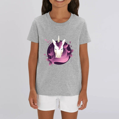 t-shirt licorne enfant gris starlette coton bio