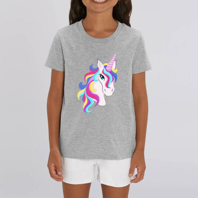 t-shirt licorne enfant gris licorne éblouissante coton bio 