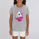 t-shirt licorne enfant gris unicorn are real coton bio 