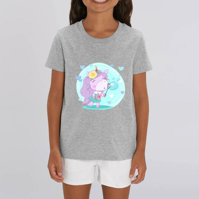t-shirt licorne enfant gris bulles de savon coton bio