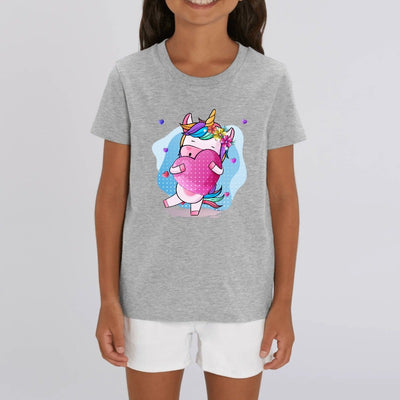 t-shirt licorne enfant gris gros câlin coton bio 