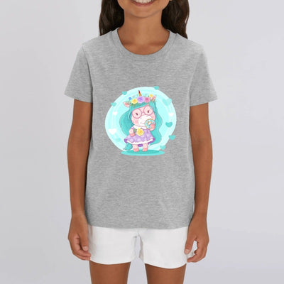 t-shirt licorne enfant gris donuts délicieux coton bio