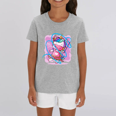 t-shirt licorne enfant gris gymnastique coton bio