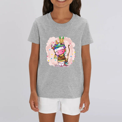 t-shirt licorne enfant gris indienne fantastique coton bio 