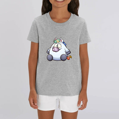 t-shirt licorne enfant gris super copine coton bio