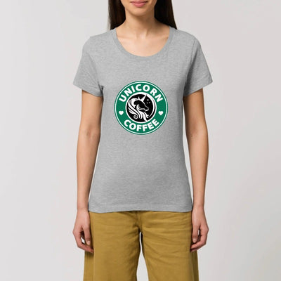 t shirt licorne femme unicorn coffee gris 