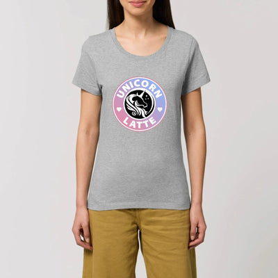 t shirt licorne unicorn latte gris chiné