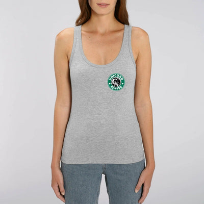 débardeur licorne unicorn coffee ecusson gris chiné