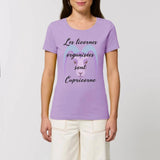 T-shirt licornes organisées Capricorne XS S M L XL lavande coton bio 