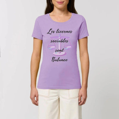 T-shirt licornes sociables sont Balance lavande coton bio