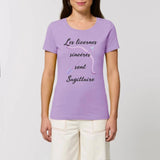 T-shirt licornes sincères sont Sagittaire lavande coton bio 