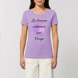 T-shirt licornes ordonnées Vierge XS S M L XL lavande coton bio