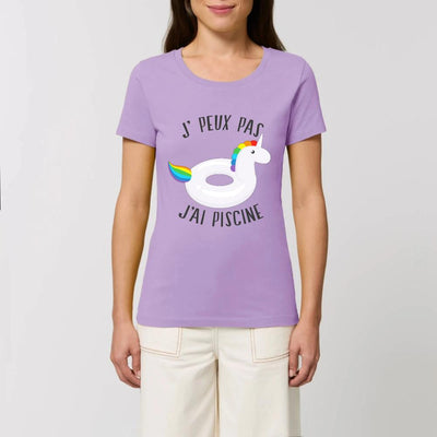 T-shirt licorne j'peux j'ai piscine lavande coton bio 