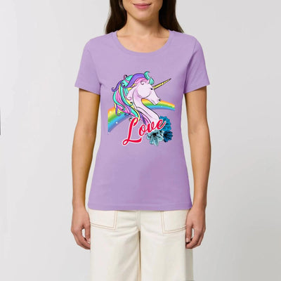 T-shirt licorne Love lavande coton bio 