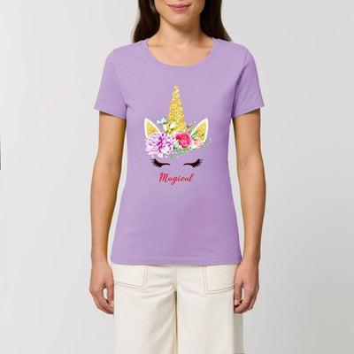 T-shirt licorne magical lavande coton bio