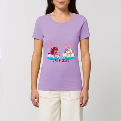 T-shirt licorne désolée j'ai piscine lavande coton bio