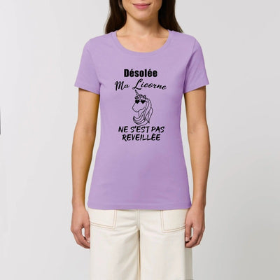 t shirt licorne femme lavande ma licorne ne s'est pas réveilléé